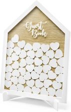 Zdjęcie Drewniana Księga Gości Domek + 50 Serduszek - 43cm - Tychy