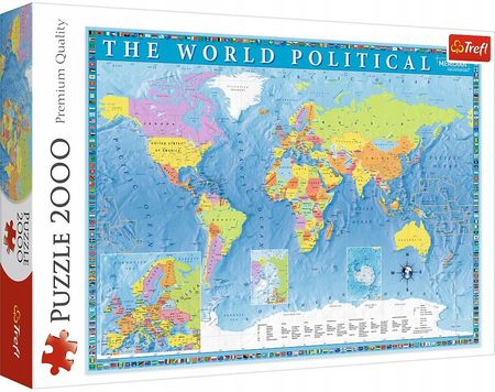 Trefl Puzzle 2000el. Polityczna Mapa Świata 27099