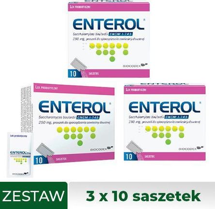 Enterol Probiotyk Zestaw 3 x 10 saszetek 250 mg
