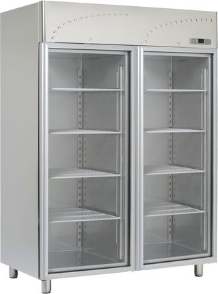 Szafa chłodnicza 2-drzwiowa - 2x GN 2/1, przeszklona, 1300 l, 0,85 kW, 1420x800x2000 mm | RMGASTRO, LS-140 SV