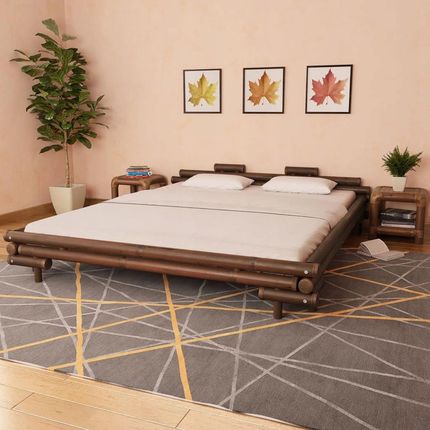 Łóżko bambusowe, 180 x 200 cm, ciemny brąz GXP-683