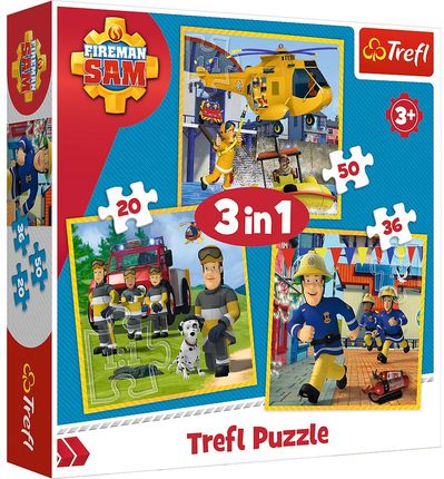 Trefl Puzzle 3W1 Strażak Sam W Akcji 34844
