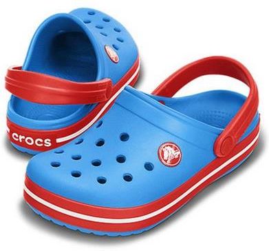 Crocs Kids Crocband Ocean Red Niebiesko-czerwone klapki dla dzieci Różne rozmiary