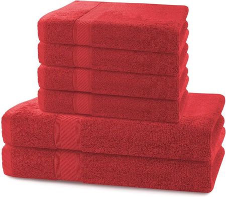 Decoking Komplet 2 Czerwonych Ręczników Kąpielowych I 4 Ręczników Bamby