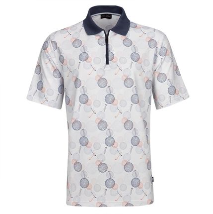 Golfino Sunny Winter Printed Polo Mens Optic White 52 - Ceny i opinie T-shirty i koszulki męskie JHEX