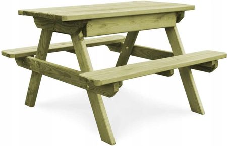 Stół piknikowy z ławkami, impregnowane drewno sosn