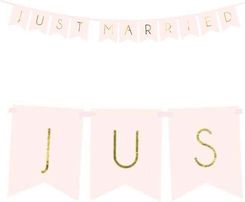 Zdjęcie Partydeco Baner Just Married Różowy 15x155Cm - Mielec