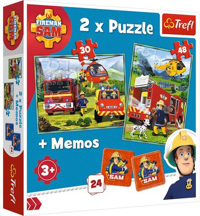 Trefl Puzzle 2W1 + Memos Strażacy W Akcji 90791