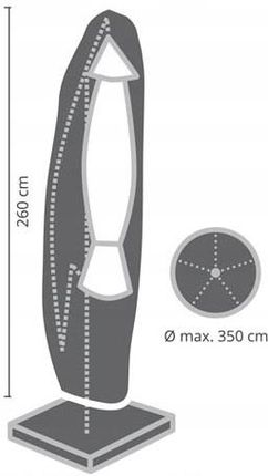 Pokrowiec Na Parasol Ogrodowy Na Wysięgniku 2,6 M