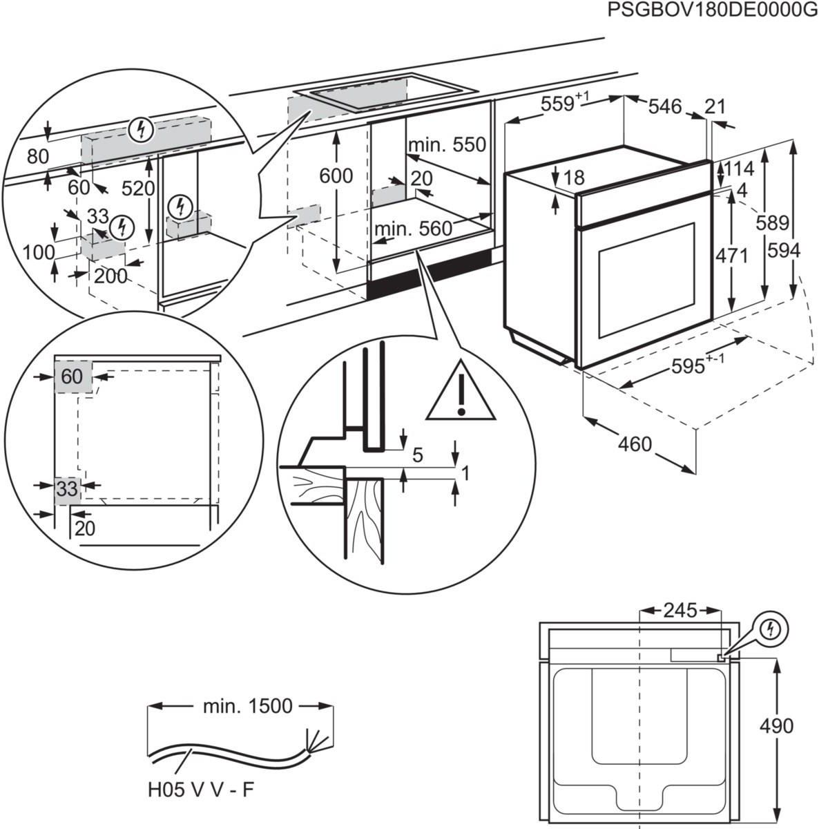 Four encastrable Série 800 Pro SteamBoost 70L Noir - ELECTROLUX - EOB8S31Z  