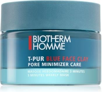 Biotherm Homme T Pur Blue Face Clay maseczka oczyszczająca do nawilżenia skóry i zmniejszenia porów 50ml