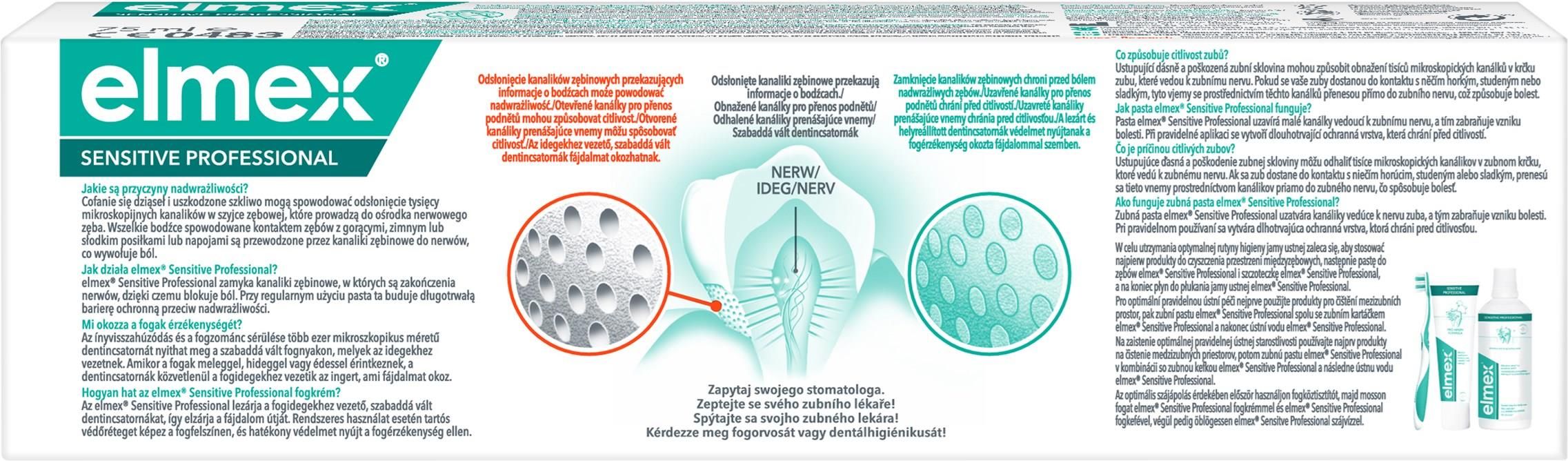 elmex Sensitive Professional terapeutyczna pasta do zębów na nadwrażliwość 75 ml - zdjęcie 3 elmex Sensitive Professional terapeutyczna pasta do zębów na nadwrażliwość 75 ml