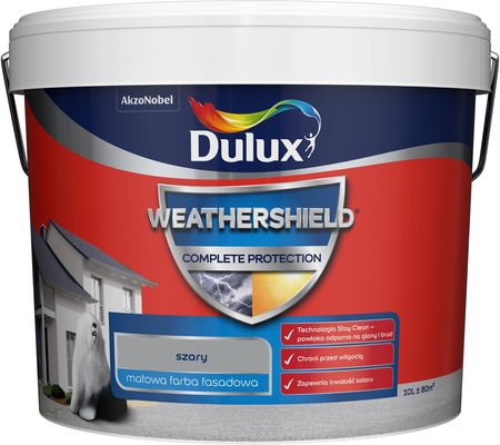 Dulux Weathershield Complete Protection Szary 10l