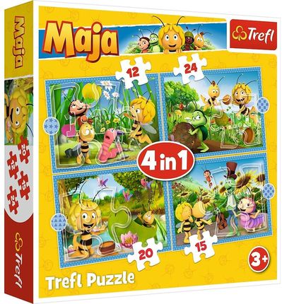 Trefl Puzzle 4W1 Przygody Pszczółki Mai 34320