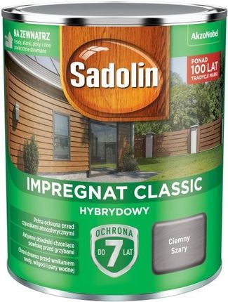 Sadolin Impregnat Do Drewna Hybrydowy Ciemny Szary 0,75L