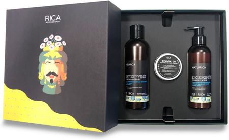 Rica Naturica Detoxifying Gift Box Detoksykujący Zestaw Szampon 250Ml + Peeling 200Ml + Krem Do Rąk 50Ml