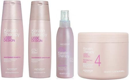 Alfaparf Keratin Therapy Maintenance Szampon 250Ml + Odżywka 250Ml +Mleczko 100Ml + Maska 500Ml