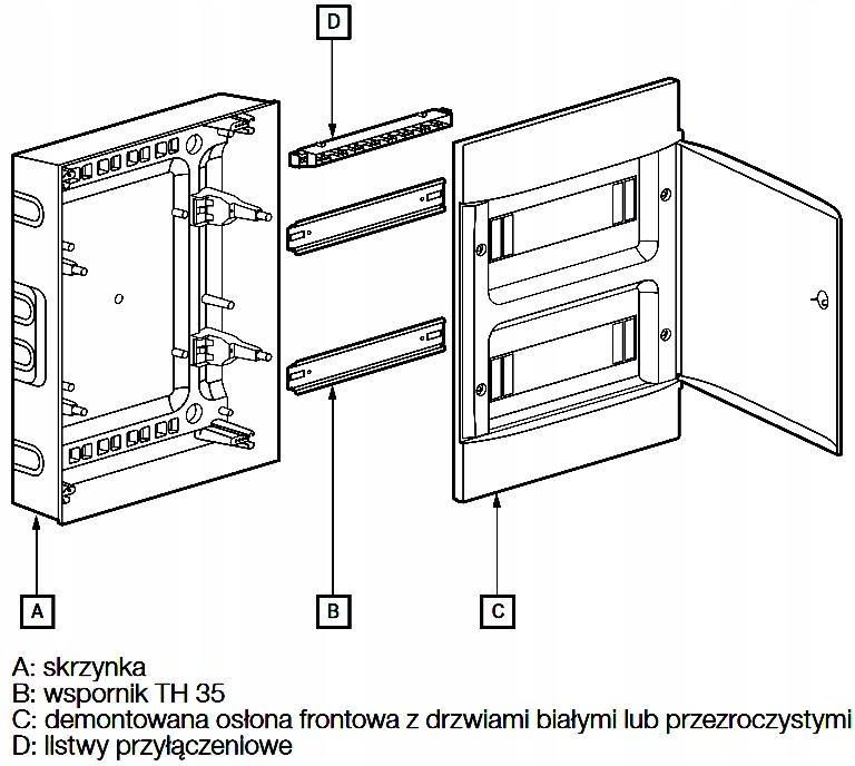 Legrand Rozdzielnica Naścienna 1X22 Modułów Drzwi Dymne 137435