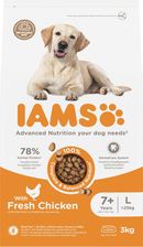 IAMS Advanced Nutrition – sucha karma dla psów ras dużych powyżej 7 lat ze świeżym kurczakiem 3kg
