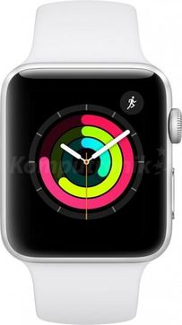 Apple Watch Series 3 GPS + Cellular 42mm Silver Aluminium Case with White  Sport Band (MTH12MPA)