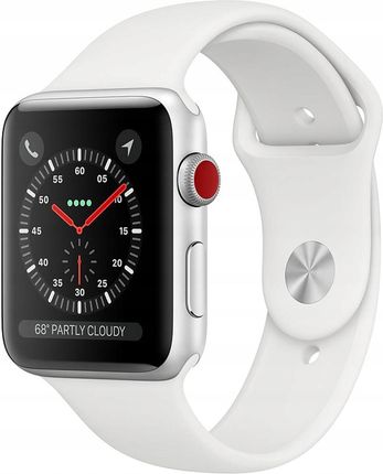 Apple Watch Series 3 GPS Cellular 42mm Silver Aluminium Case with White Sport Band MTH12MPA