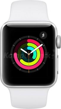 Apple Watch Series 3 GPS + Cellular 38mm Silver Aluminium Case with White  Sport Band (MTGN2MPA)