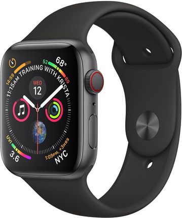 Apple Watch Series 3Apple Watch Series 4 44mm Space outlets Gray Aluminum Case Black Spo