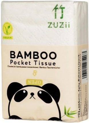 ZUZii Bambusowe chusteczki higieniczne 4 warstwowe kieszonkowe 8szt