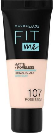 Maybelline Fit Me! Matte+Poreless matujący podkład do skóry normalnej i mieszanej 107 Rose Beige 30ml