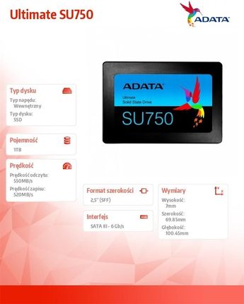 Dysk SSD AData SU750 1TB (ASU750SS1TTC) - Opinie i ceny na Ceneo.pl