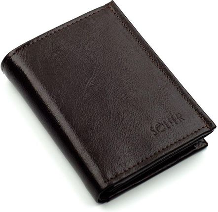 Elegancki brązowy skórzany męski portfel SOLIER SW04B - Brązowy