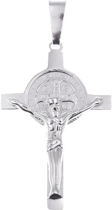 Prezentysrebrne.pl Krzyżyk Srebrny Św.Benedykta Z Wizerunkiem Jezusa Mo014 2128