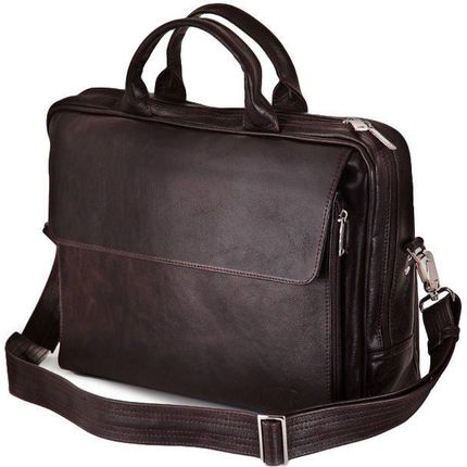 Skórzana męska torba, na laptop Solier Rothen SL30 - Brązowy \ skóra naturalna