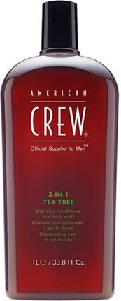 American Crew 3-In-1 Tea Tree szampon żel pod prysznic i odżywka w jednym 1000Ml