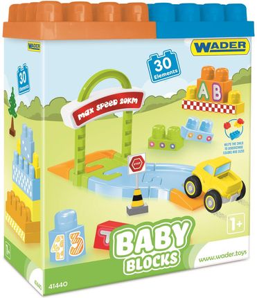 Wader Baby Blocks Klocki Żółte Auto 30El.
