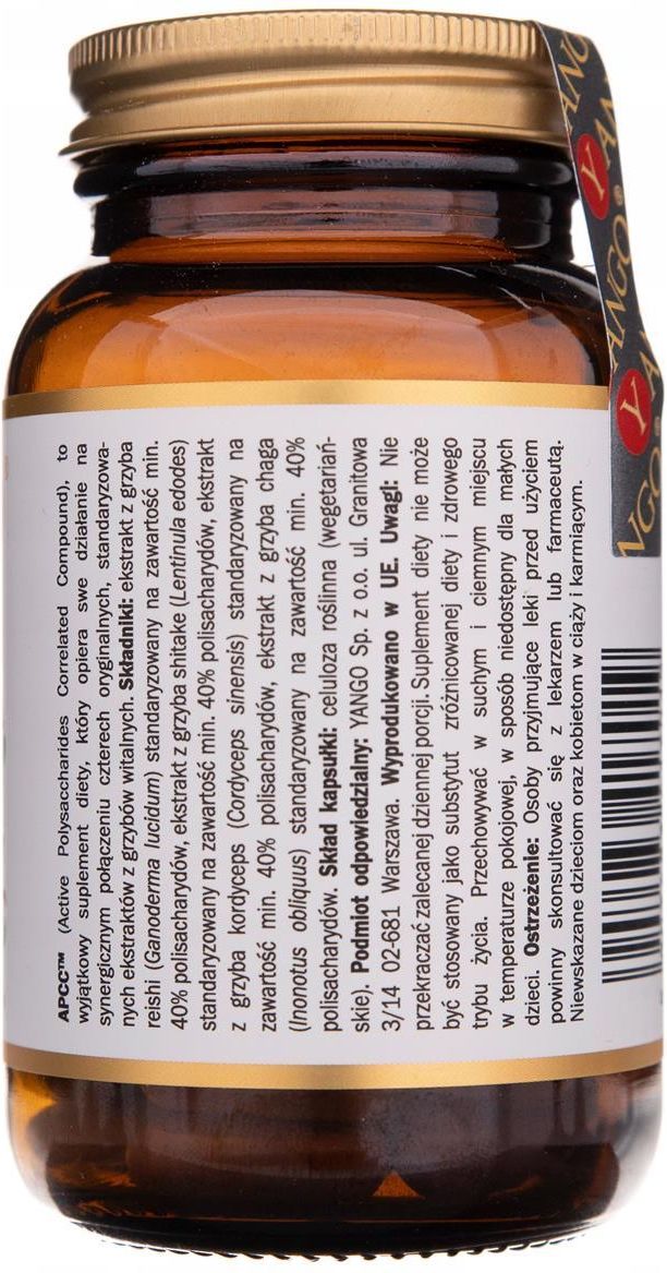 Complément Alimentaire Yango APCC™ - Reishi, Shitake, Cordyceps, Chaga - 50 Capsules - Neuf Sous Blister