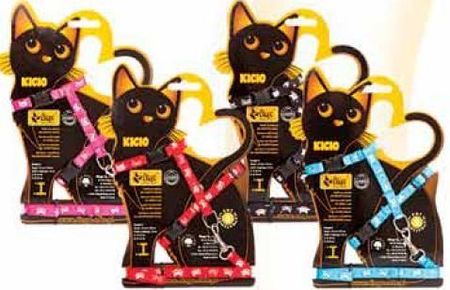 Dingo Komplet Kicio Szelki + Smycz Dla Małych Kotów Czerwony