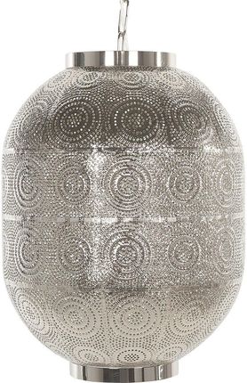 Beliani Lampa wisząca sufitowa srebrna metalowa 33 cm okrągła lampion Maringa