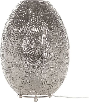 Beliani Lampa podłogowa stojąca srebrna metalowa 30 cm okrągła lampion Maringa