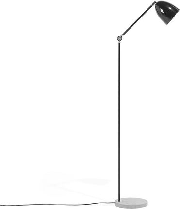 Beliani Lampa stojąca czarna nowoczesna regulowane ramię betonowa podstawa 165 cm Chanza
