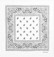 Zdjęcie Biało-Czarna Bandana, Bandamka Męska -Pako Jeans- Wzór Paisley, 100% Bawełna  BDMKPJNSbiala - Jarosław