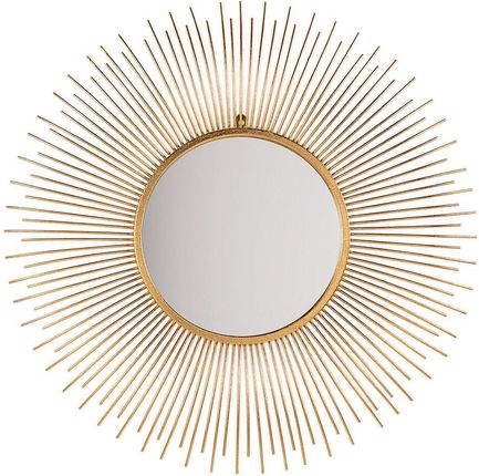 Beliani Okrągłe lustro ścienne 80 cm w stylu glamour metalowe złote Cilly