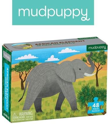 Mudpuppy Puzzle Mini Słoń Afrykański 48Elem.