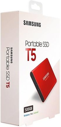 Dysk zewnętrzny Samsung T5 500GB Czerwony (MU-PA500R/EU