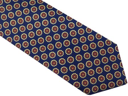 Granatowy krawat męski w czerwone kwiaty D52