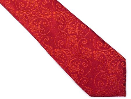 Czerwony krawat męski w paisley C24