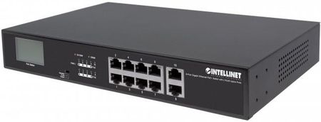 Intellinet Switch Gigabit PoE+ 8x RJ45 + 2x Uplink RJ45, LCD (561303)