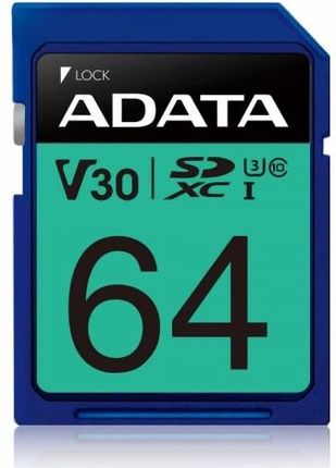 Adata SDXC 64GB PremierPro UHS-I U3 V30 Class10 (ASDX64GUI3V30SR)