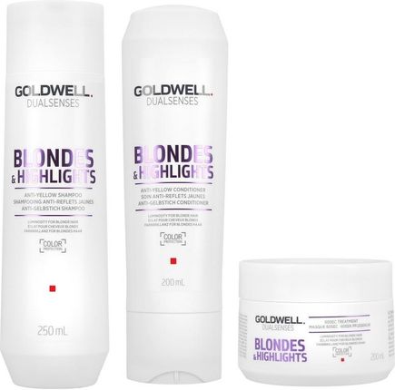 GOLDWELL DUALSENSES Blondes&Highlights Szampon 250ml + Odżywka 200ml + 60 sekundowa kuracja 200ml