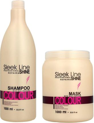 STAPIZ SLEEK LINE Colour Maska 1000ml + Szampon 1000ml